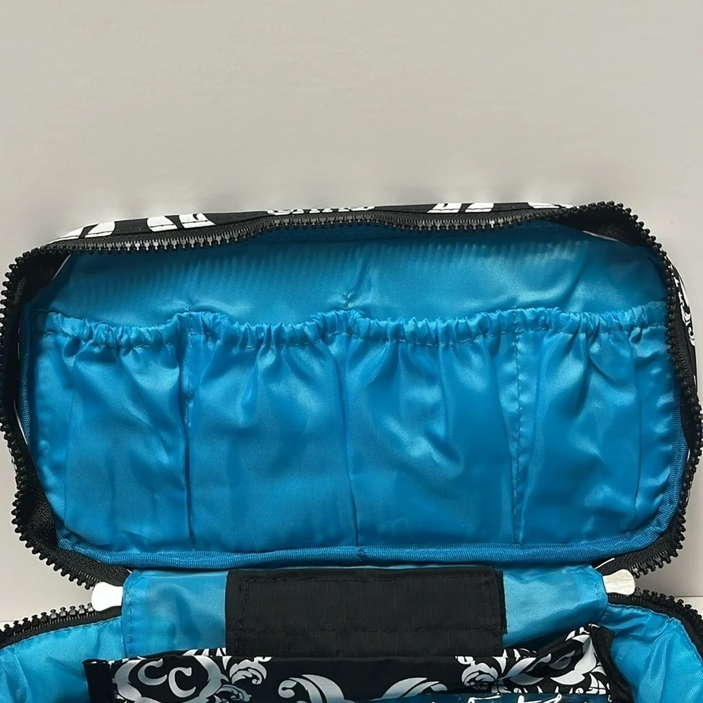 🆕 Travel Pouch for Makeup, Tech, Chargers and Much More Teal Black White